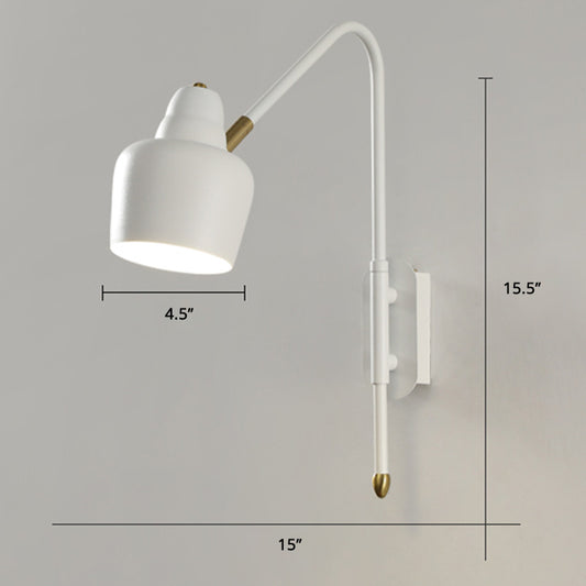 Swivel Shade Wall Mount Light Minimalist Metal 1 Bulb Bedside Reading Lamp with V-Shaped Arm Clearhalo 'Cast Iron' 'Glass' 'Industrial' 'Modern wall lights' 'Modern' 'Tiffany' 'Traditional wall lights' 'Wall Lamps & Sconces' 'Wall Lights' Lighting' 2465097
