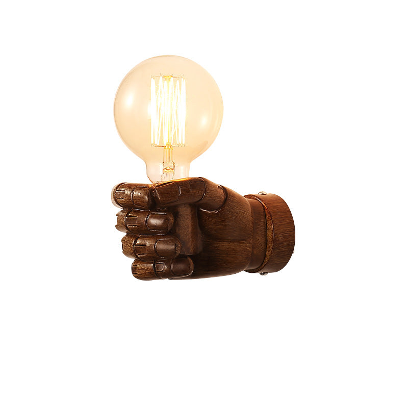Single Resin Wall Lamp Fixture Artistic Fist Shaped Corridor Wall Sconce Lighting Clearhalo 'Industrial wall lights' 'Industrial' 'Middle century wall lights' 'Tiffany' 'Wall Lamps & Sconces' 'Wall Lights' Lighting' 2465137