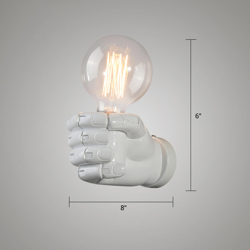Single Resin Wall Lamp Fixture Artistic Fist Shaped Corridor Wall Sconce Lighting Clearhalo 'Industrial wall lights' 'Industrial' 'Middle century wall lights' 'Tiffany' 'Wall Lamps & Sconces' 'Wall Lights' Lighting' 2465140