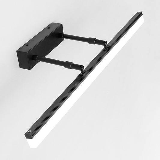 Retractable Stick Vanity Sconce Light Minimalistic Acrylic Bathroom LED Wall Mount Light Fixture Black Clearhalo 'Cast Iron' 'Glass' 'Industrial' 'Modern wall lights' 'Modern' 'Tiffany' 'Traditional wall lights' 'Vanity Lights' 'Wall Lights' Lighting' 2465164