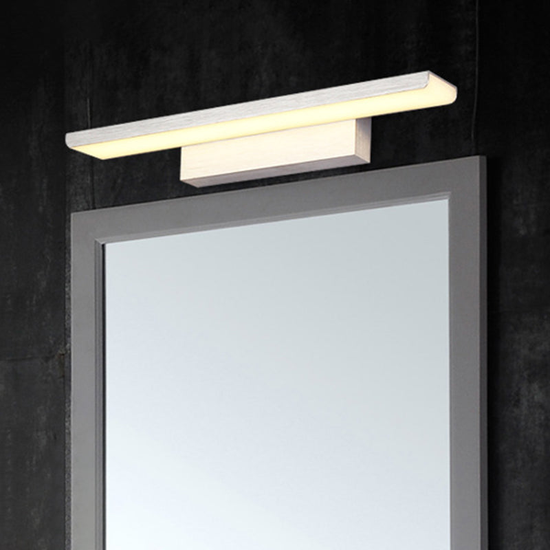 Nordic Bar Shaped Vanity Lighting Ideas Acrylic LED Bathroom Wall Sconce Light Fixture Silver Clearhalo 'Modern wall lights' 'Modern' 'Vanity Lights' 'Wall Lights' Lighting' 2465171