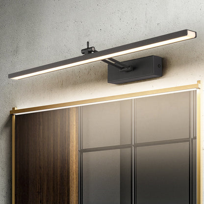 Minimalist LED Bath Light Linear Rotatable Vanity Wall Sconce with Acrylic Shade Black Clearhalo 'Modern wall lights' 'Modern' 'Vanity Lights' 'Wall Lights' Lighting' 2465176