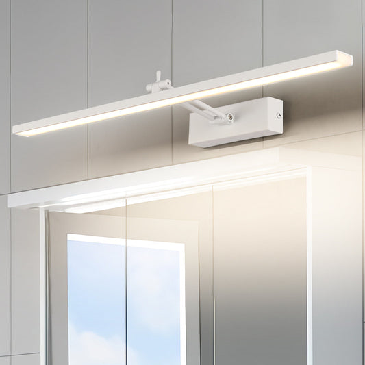 Minimalist LED Bath Light Linear Rotatable Vanity Wall Sconce with Acrylic Shade White Clearhalo 'Modern wall lights' 'Modern' 'Vanity Lights' 'Wall Lights' Lighting' 2465178