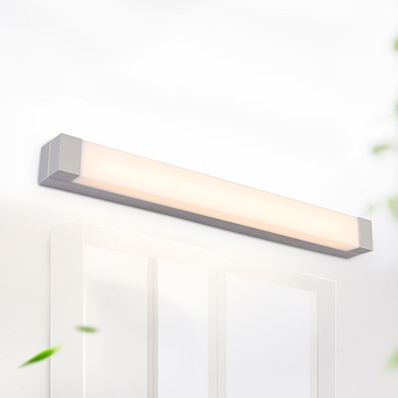 Nordic Rectangle Flush Mount Wall Sconce Acrylic Bathroom LED Vanity Light in White Clearhalo 'Modern wall lights' 'Modern' 'Vanity Lights' 'Wall Lights' Lighting' 2465191
