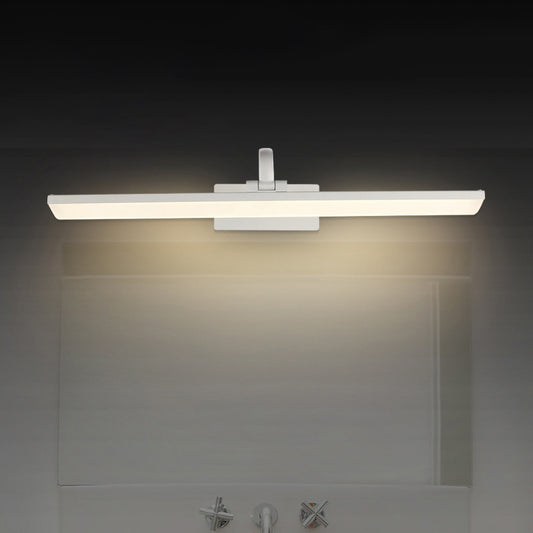 Acrylic Swivelable Bar Picture Lamp Postmodern LED Vanity Lighting Ideas for Bath White Clearhalo 'Modern wall lights' 'Modern' 'Vanity Lights' 'Wall Lights' Lighting' 2465193