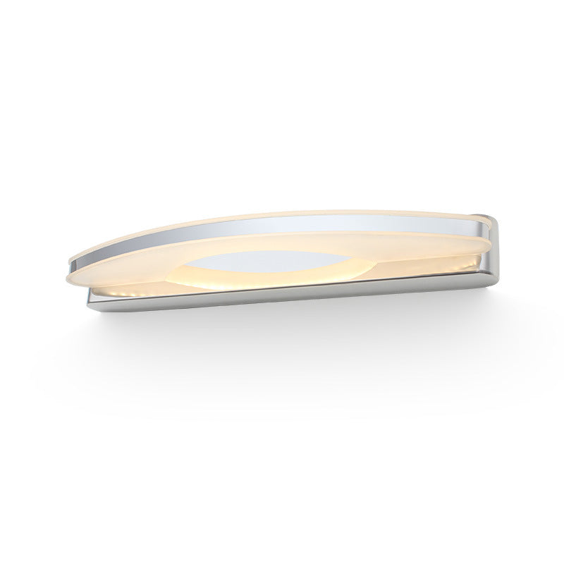 Curved LED Vanity Mirror Light Simplicity Stainless Steel Chrome Wall Sconce for Bath Chrome Clearhalo 'Modern wall lights' 'Modern' 'Vanity Lights' 'Wall Lights' Lighting' 2465206