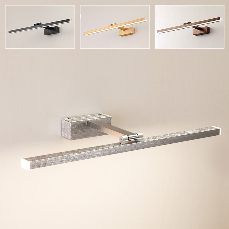 Metal Linear Vanity Mirror Light Simplicity LED Rotatable Wall Sconce Lighting for Bath Clearhalo 'Cast Iron' 'Glass' 'Industrial' 'Modern wall lights' 'Modern' 'Tiffany' 'Traditional wall lights' 'Vanity Lights' 'Wall Lights' Lighting' 2465208