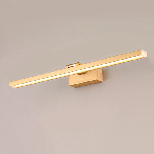 Metal Linear Vanity Mirror Light Simplicity LED Rotatable Wall Sconce Lighting for Bath Gold Clearhalo 'Cast Iron' 'Glass' 'Industrial' 'Modern wall lights' 'Modern' 'Tiffany' 'Traditional wall lights' 'Vanity Lights' 'Wall Lights' Lighting' 2465209
