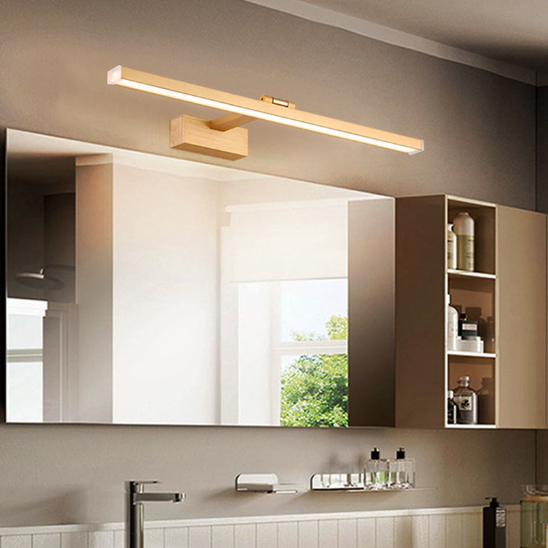 Metal Linear Vanity Mirror Light Simplicity LED Rotatable Wall Sconce Lighting for Bath Clearhalo 'Cast Iron' 'Glass' 'Industrial' 'Modern wall lights' 'Modern' 'Tiffany' 'Traditional wall lights' 'Vanity Lights' 'Wall Lights' Lighting' 2465214