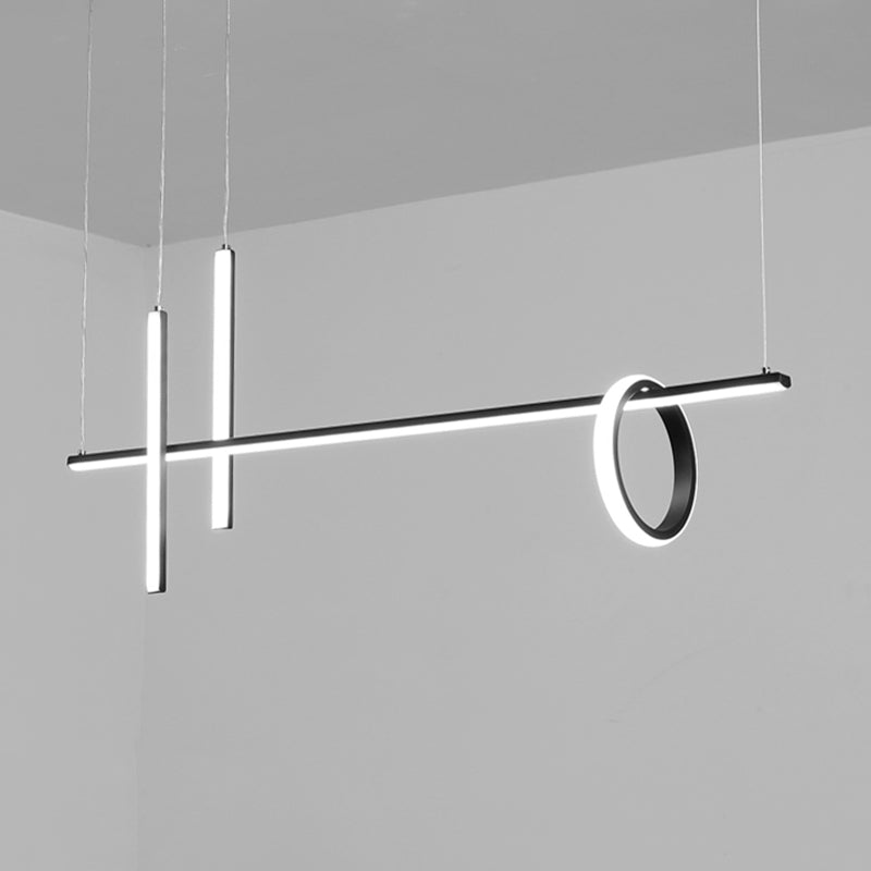 Acrylic Linear Ceiling Pendant Light Simple Black LED Hanging Island over Island Clearhalo 'Ceiling Lights' 'Island Lights' Lighting' 2465241