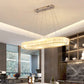 Minimalist Oblong LED Suspension Lamp Optical K9 Crystal Restaurant Hanging Island Light Gold Clearhalo 'Ceiling Lights' 'Island Lights' Lighting' 2465243