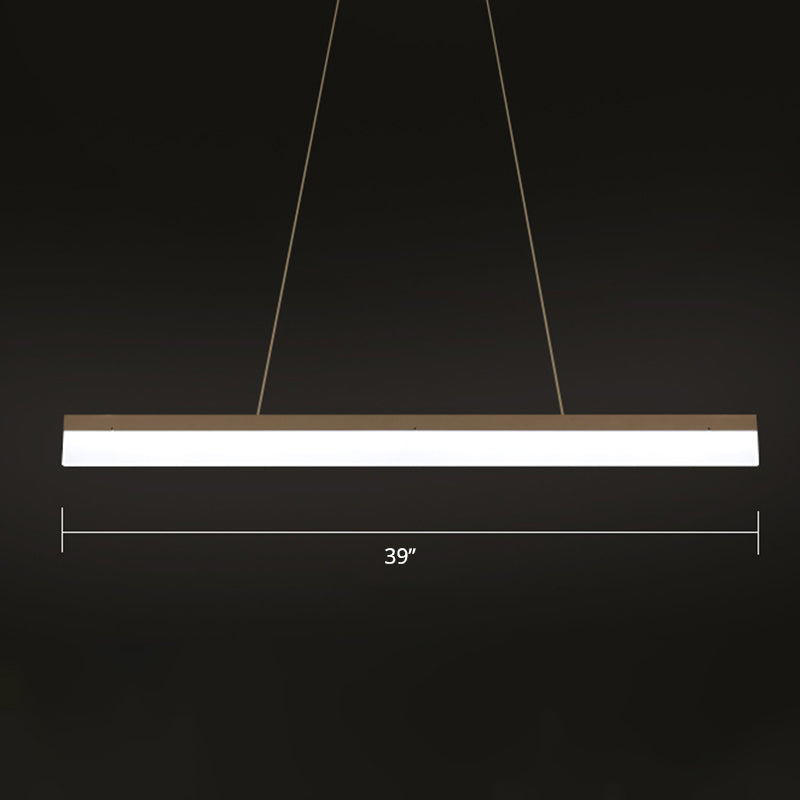 Acrylic Bar Shaped Island Light Fixture Modernist LED Coffee Suspension Lamp for Restaurant Clearhalo 'Ceiling Lights' 'Island Lights' Lighting' 2465266