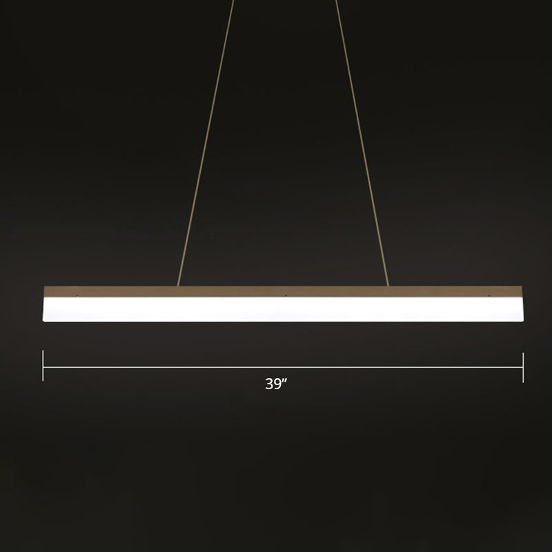 Acrylic Bar Shaped Island Light Fixture Modernist LED Coffee Suspension Lamp for Restaurant Clearhalo 'Ceiling Lights' 'Island Lights' Lighting' 2465267