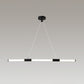 Frosted White Glass Tube Pendant Lamp Minimalist Black LED Island Lighting for Office 3 Black Clearhalo 'Ceiling Lights' 'Island Lights' Lighting' 2465279