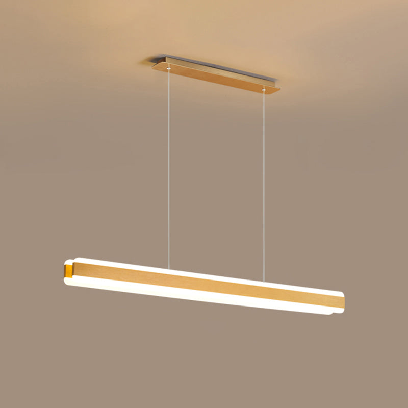Linear Acrylic Hanging Light Fixture Minimalistic LED Island Pendant for Dining Room Gold Clearhalo 'Ceiling Lights' 'Island Lights' Lighting' 2465289