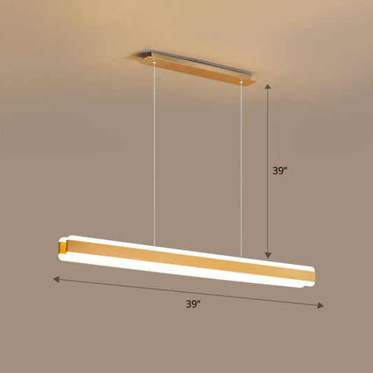 Linear Acrylic Hanging Light Fixture Minimalistic LED Island Pendant for Dining Room Clearhalo 'Ceiling Lights' 'Island Lights' Lighting' 2465296