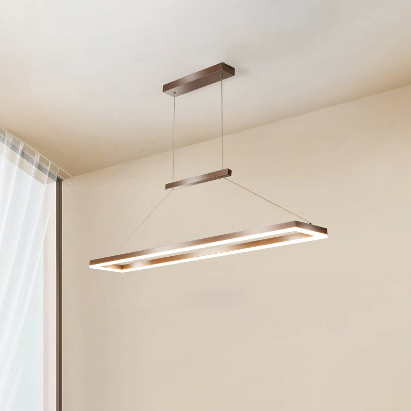 Rectangle Metal Island Ceiling Light Simplicity LED Pendant Light for Dining Room Coffee Clearhalo 'Ceiling Lights' 'Island Lights' Lighting' 2465305