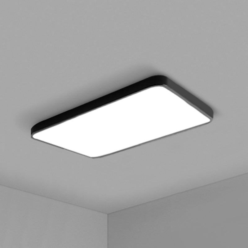 Simplicity Ultrathin Flush Ceiling Light Fixture Acrylic LED Conference Room Flushmount Lighting Black 23.5" Clearhalo 'Ceiling Lights' 'Close To Ceiling Lights' 'Close to ceiling' 'Flush mount' Lighting' 2465357