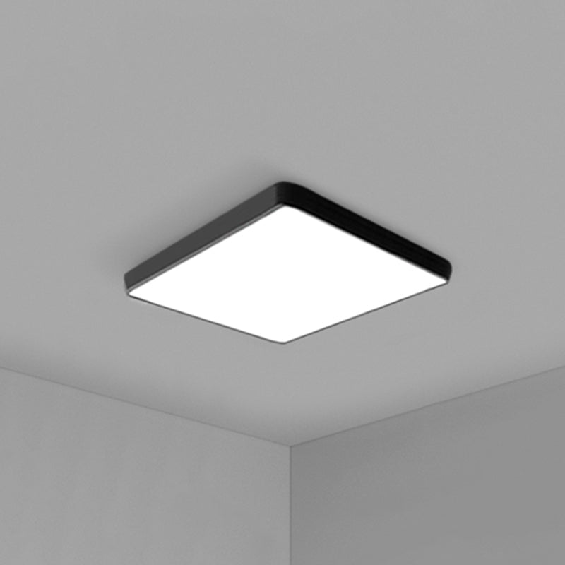 Simplicity Ultrathin Flush Ceiling Light Fixture Acrylic LED Conference Room Flushmount Lighting Black 12" Clearhalo 'Ceiling Lights' 'Close To Ceiling Lights' 'Close to ceiling' 'Flush mount' Lighting' 2465360