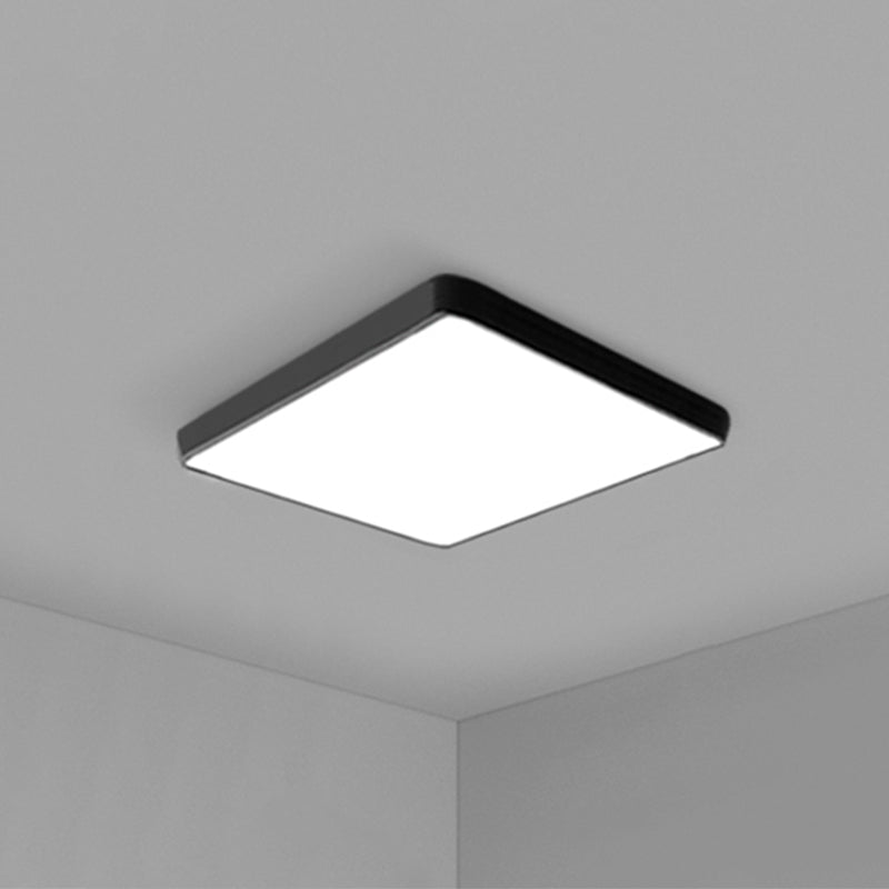 Simplicity Ultrathin Flush Ceiling Light Fixture Acrylic LED Conference Room Flushmount Lighting Black 16" Clearhalo 'Ceiling Lights' 'Close To Ceiling Lights' 'Close to ceiling' 'Flush mount' Lighting' 2465362