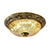 Antiqued Brass Bowl Ceiling Lamp Traditional Carved Glass Corridor Flush Mount Light Fixture Brass Clearhalo 'Ceiling Lights' 'Close To Ceiling Lights' 'Close to ceiling' 'Flush mount' Lighting' 2465377