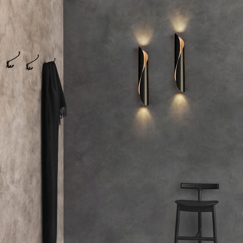 Scroll Wall Lighting Fixture Minimalistic Metal 2-Head Corridor Wall Sconce Light Clearhalo 'Cast Iron' 'Glass' 'Industrial' 'Modern wall lights' 'Modern' 'Tiffany' 'Traditional wall lights' 'Wall Lamps & Sconces' 'Wall Lights' Lighting' 2465403