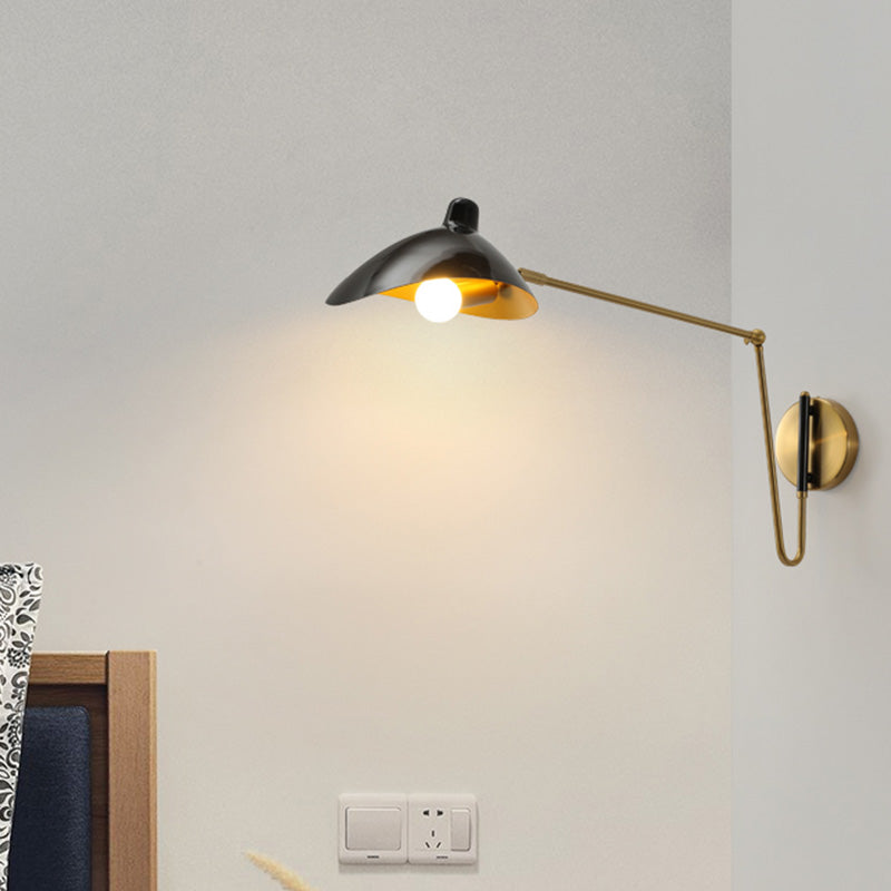 Postmodern Duckbill Reading Light Metal Single Bedroom Sconce Lighting with Adjustable Joint Clearhalo 'Cast Iron' 'Glass' 'Industrial' 'Modern wall lights' 'Modern' 'Tiffany' 'Traditional wall lights' 'Wall Lamps & Sconces' 'Wall Lights' Lighting' 2465407