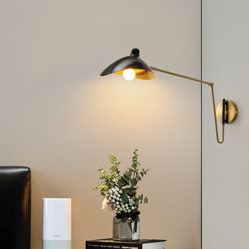 Postmodern Duckbill Reading Light Metal Single Bedroom Sconce Lighting with Adjustable Joint Clearhalo 'Cast Iron' 'Glass' 'Industrial' 'Modern wall lights' 'Modern' 'Tiffany' 'Traditional wall lights' 'Wall Lamps & Sconces' 'Wall Lights' Lighting' 2465410