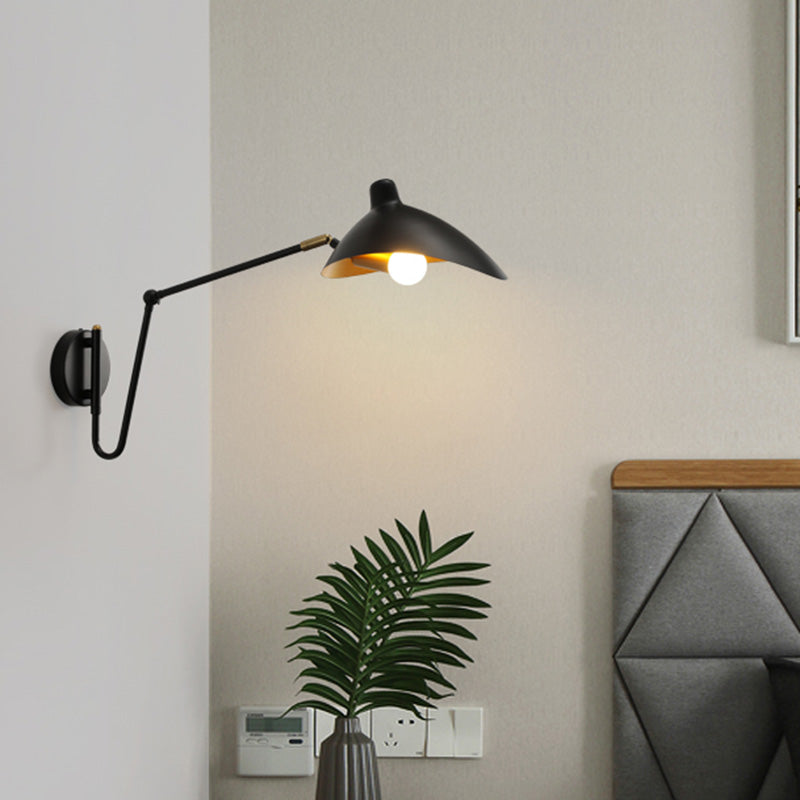 Postmodern Duckbill Reading Light Metal Single Bedroom Sconce Lighting with Adjustable Joint Clearhalo 'Cast Iron' 'Glass' 'Industrial' 'Modern wall lights' 'Modern' 'Tiffany' 'Traditional wall lights' 'Wall Lamps & Sconces' 'Wall Lights' Lighting' 2465412