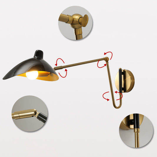 Postmodern Duckbill Reading Light Metal Single Bedroom Sconce Lighting with Adjustable Joint Clearhalo 'Cast Iron' 'Glass' 'Industrial' 'Modern wall lights' 'Modern' 'Tiffany' 'Traditional wall lights' 'Wall Lamps & Sconces' 'Wall Lights' Lighting' 2465414