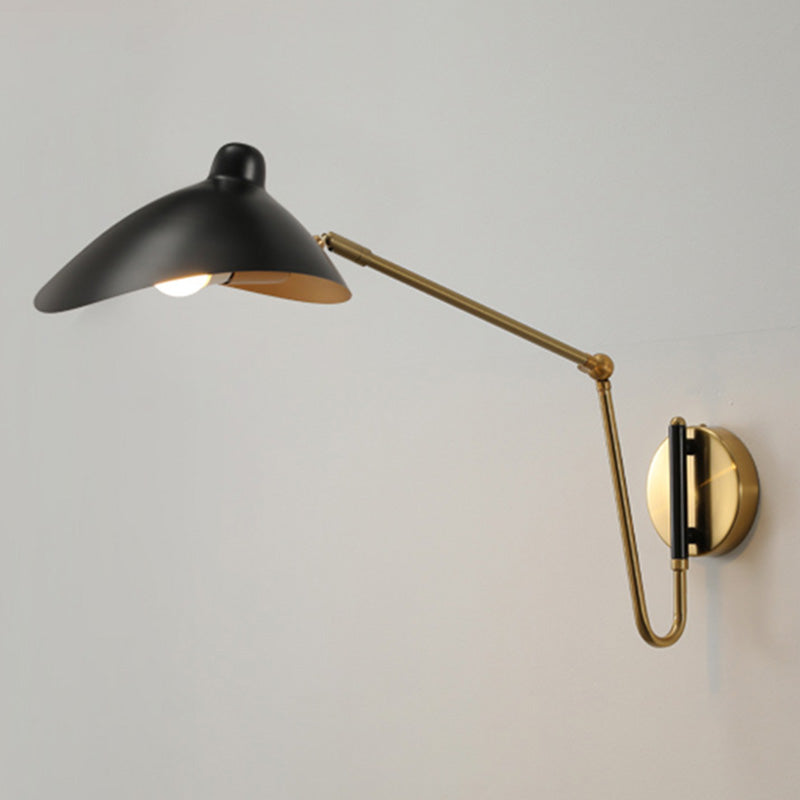 Postmodern Duckbill Reading Light Metal Single Bedroom Sconce Lighting with Adjustable Joint Matte Black 25.5" Clearhalo 'Cast Iron' 'Glass' 'Industrial' 'Modern wall lights' 'Modern' 'Tiffany' 'Traditional wall lights' 'Wall Lamps & Sconces' 'Wall Lights' Lighting' 2465415