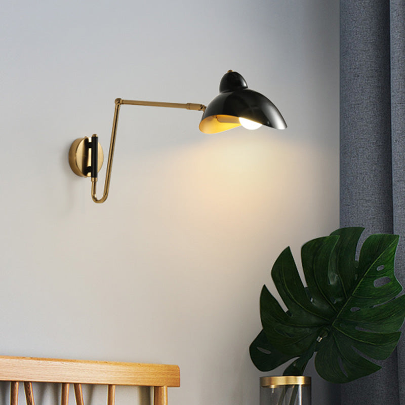 Postmodern Duckbill Reading Light Metal Single Bedroom Sconce Lighting with Adjustable Joint Clearhalo 'Cast Iron' 'Glass' 'Industrial' 'Modern wall lights' 'Modern' 'Tiffany' 'Traditional wall lights' 'Wall Lamps & Sconces' 'Wall Lights' Lighting' 2465416
