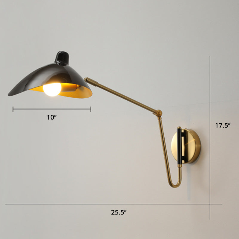 Postmodern Duckbill Reading Light Metal Single Bedroom Sconce Lighting with Adjustable Joint Clearhalo 'Cast Iron' 'Glass' 'Industrial' 'Modern wall lights' 'Modern' 'Tiffany' 'Traditional wall lights' 'Wall Lamps & Sconces' 'Wall Lights' Lighting' 2465419