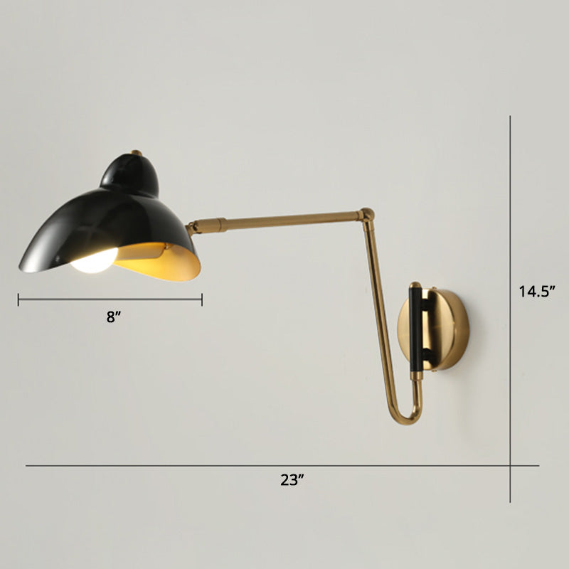 Postmodern Duckbill Reading Light Metal Single Bedroom Sconce Lighting with Adjustable Joint Clearhalo 'Cast Iron' 'Glass' 'Industrial' 'Modern wall lights' 'Modern' 'Tiffany' 'Traditional wall lights' 'Wall Lamps & Sconces' 'Wall Lights' Lighting' 2465421