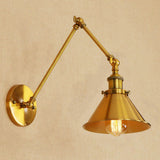 Vintage Conical Reading Wall Lamp 1 Head Metal Sconce Light with Flexible Swing Arm Gold Clearhalo 'Art deco wall lights' 'Cast Iron' 'Glass' 'Industrial wall lights' 'Industrial' 'Middle century wall lights' 'Modern' 'Rustic wall lights' 'Tiffany' 'Traditional wall lights' 'Wall Lamps & Sconces' 'Wall Lights' Lighting' 2465430