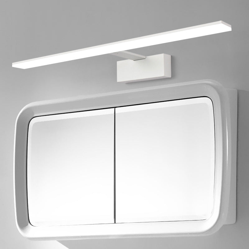 Minimalist Bar Shaped Vanity Lamp Metal Bathroom LED Wall Sconce Lighting with Acrylic Diffuser White Clearhalo 'Modern wall lights' 'Modern' 'Vanity Lights' 'Wall Lights' Lighting' 2465478