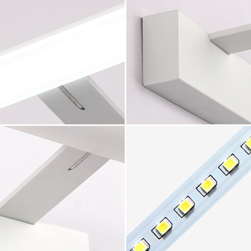 Minimalist Bar Shaped Vanity Lamp Metal Bathroom LED Wall Sconce Lighting with Acrylic Diffuser Clearhalo 'Modern wall lights' 'Modern' 'Vanity Lights' 'Wall Lights' Lighting' 2465481