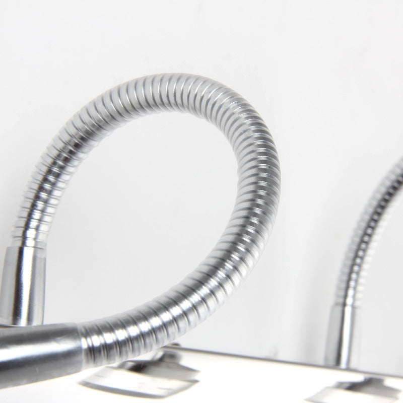 Chrome Swoop Arm Vanity Wall Sconce Modern Seedy Crystal LED Mirror Light for Bath Clearhalo 'Modern wall lights' 'Modern' 'Vanity Lights' 'Wall Lights' Lighting' 2465501