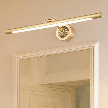 Metal LED Picture Light Traditional Tubular Bathroom Vanity Wall Sconce with Swing Arm Bronze Clearhalo 'Vanity Lights' 'Wall Lights' Lighting' 2465509