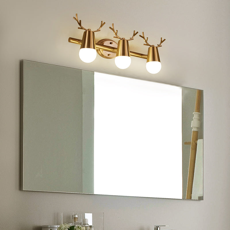 Antler Vanity Wall Light Postmodern Metal Brass Sconce Light Fixture with Exposed Bulb Design Clearhalo 'Cast Iron' 'Glass' 'Industrial' 'Modern wall lights' 'Modern' 'Tiffany' 'Traditional wall lights' 'Vanity Lights' 'Wall Lights' Lighting' 2465535