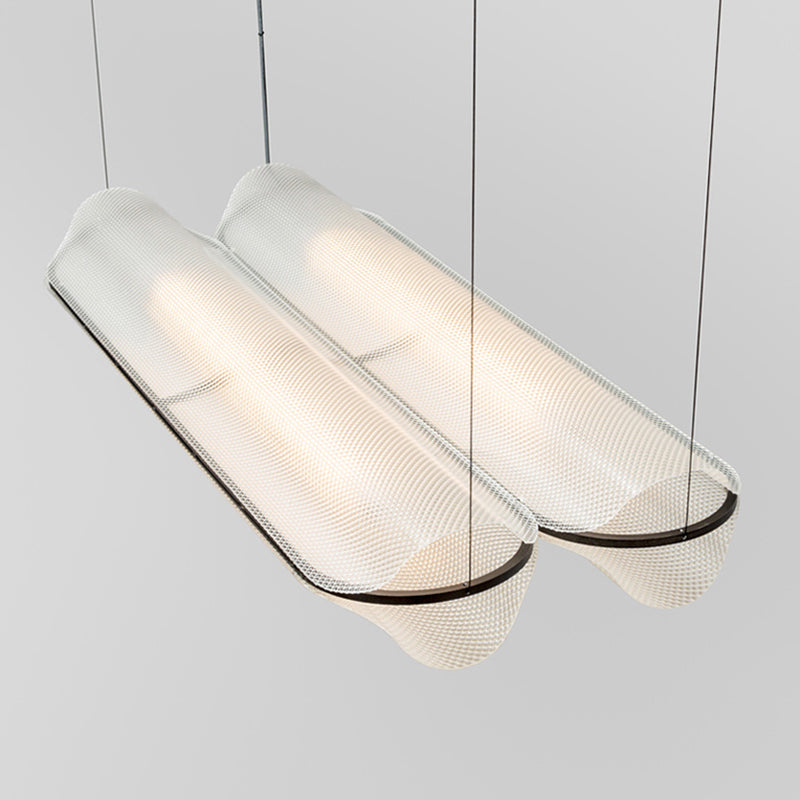 Acrylic Pipe Shaped Hanging Lamp Creative Minimalist Clear LED Island Light Fixture 2 Clear Clearhalo 'Ceiling Lights' 'Island Lights' Lighting' 2465622