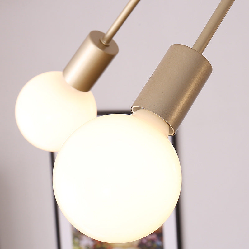 Twist Metal Flush Chandelier Loft Style Bedroom Semi Flush Ceiling Light with Open Bulb Design Clearhalo 'Ceiling Lights' 'Close To Ceiling Lights' 'Close to ceiling' 'Semi-flushmount' Lighting' 2465628