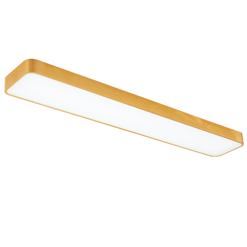 Gold Finish Rectangle Ceiling Lamp Simple Style Metal LED Flush Mount Light for Office Clearhalo 'Ceiling Lights' 'Close To Ceiling Lights' 'Close to ceiling' 'Flush mount' Lighting' 2465649