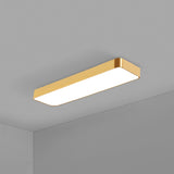 Gold Finish Rectangle Ceiling Lamp Simple Style Metal LED Flush Mount Light for Office Clearhalo 'Ceiling Lights' 'Close To Ceiling Lights' 'Close to ceiling' 'Flush mount' Lighting' 2465650