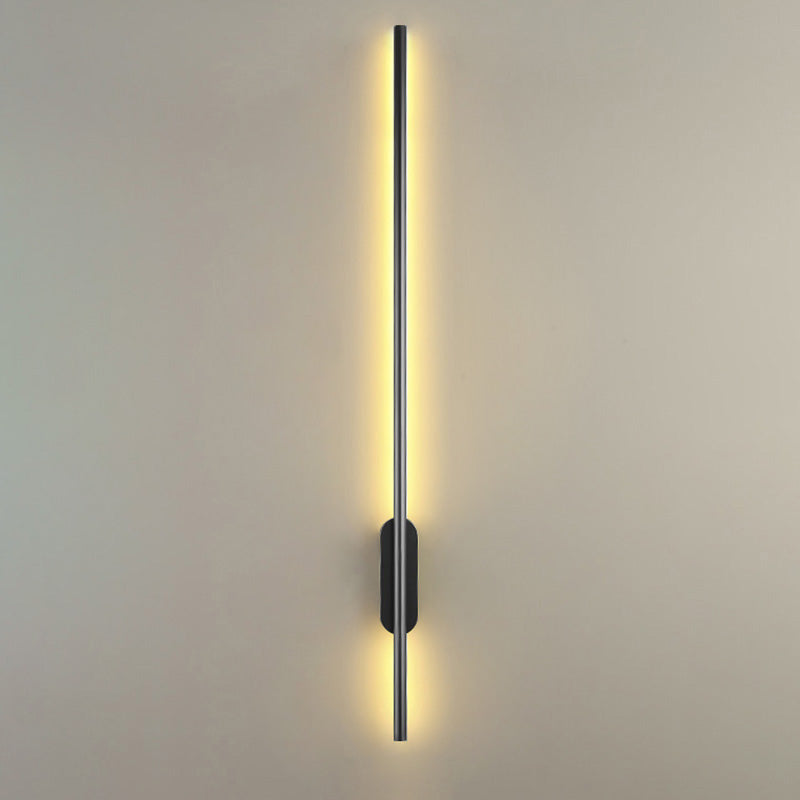 Black Rod LED Wall Lamp Fixture Simple Style Metallic Sconce Light for ...