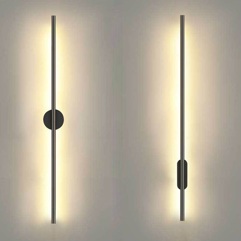 Black Rod LED Wall Lamp Fixture Simple Style Metallic Sconce Light for Living Room Clearhalo 'Cast Iron' 'Glass' 'Industrial' 'Modern wall lights' 'Modern' 'Tiffany' 'Traditional wall lights' 'Wall Lamps & Sconces' 'Wall Lights' Lighting' 2465669
