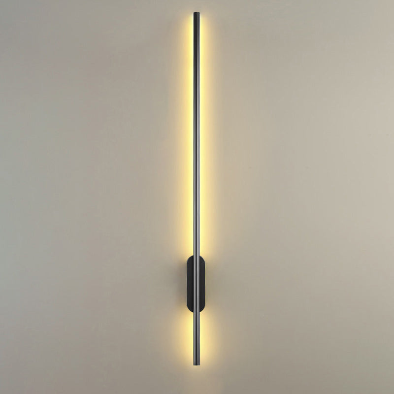 Black Rod LED Wall Lamp Fixture Simple Style Metallic Sconce Light for ...