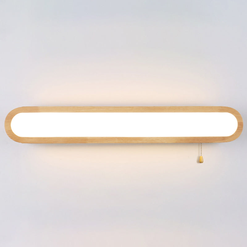 Oblong Flush Wall Sconce Simplicity LED Wall Mounted Light with Acrylic Diffuser for Aisle Beige 25.5" Clearhalo 'Modern wall lights' 'Modern' 'Wall Lamps & Sconces' 'Wall Lights' Lighting' 2465710
