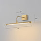 Acrylic Tubular Vanity Wall Sconce Minimalist Bathroom LED Mirror Light with Pivot Joint in Brass Clearhalo 'Vanity Lights' 'Wall Lights' Lighting' 2465783