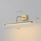 Acrylic Tubular Vanity Wall Sconce Minimalist Bathroom LED Mirror Light with Pivot Joint in Brass Clearhalo 'Vanity Lights' 'Wall Lights' Lighting' 2465784